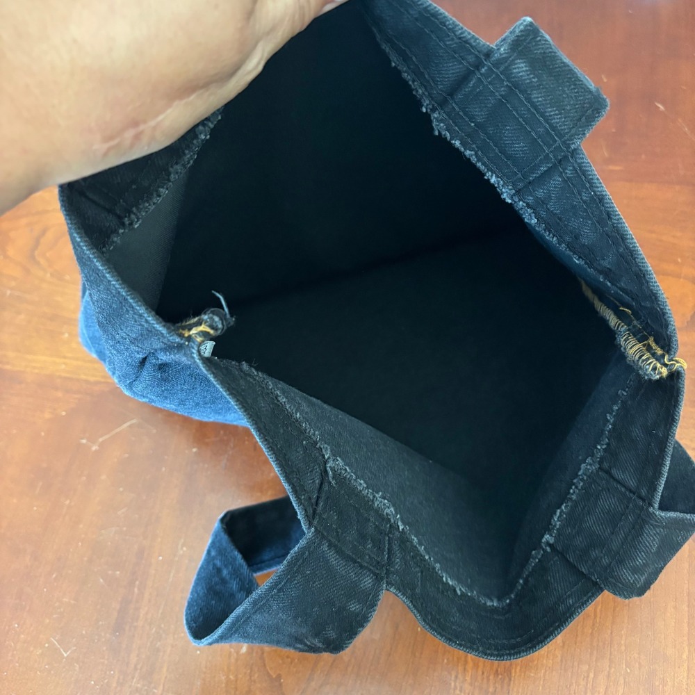 Tyca Vintage Black Denim Tote Bag | Embossed Statue of Liberty New York | USA - Picture 8 of 9